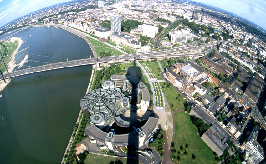 At a height of 240.50 metres Düsseldorf’s television tower is the tallest building in the city and one of its most well known landmarks. Approximately 300,000 people visit the tower every year to enjoy the splendid view.