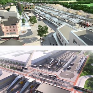 2018 wird weiter am Bau von weiteren Umsteigeplattformen gearbeitet, u.a. an der zukünftigen Umsteigeplattform Ettelbrück und an der zweiten Phase der Umsteigeplattform Howald.